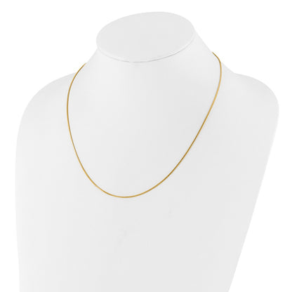 22 Inch Gold Plated Sterling Silver Adjustable 1mm D/C Square Snake Chain Necklace