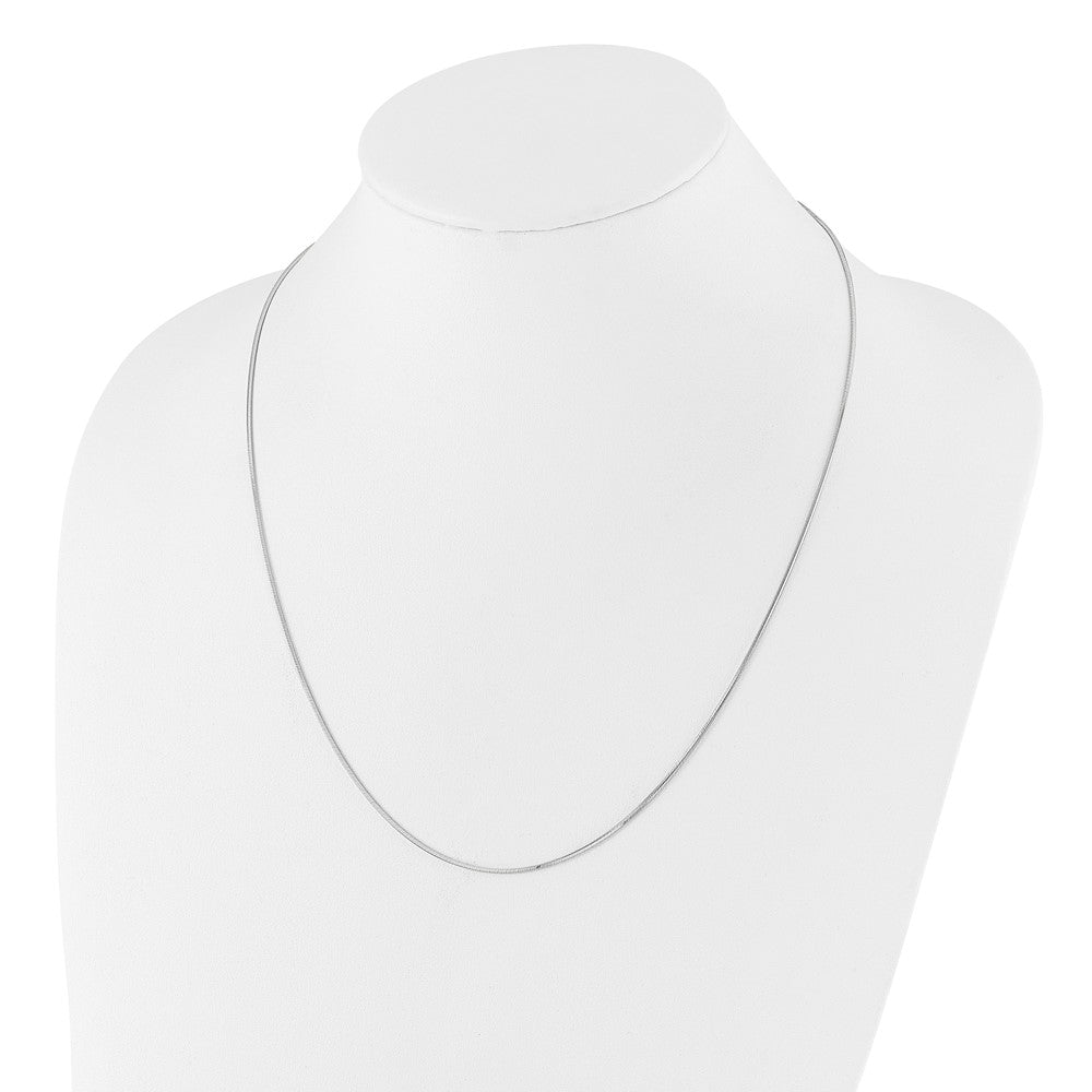 3 Inch Sterling Silver Rh Plt Adjustable 1.2mm D/C Square Snake Chain Necklace