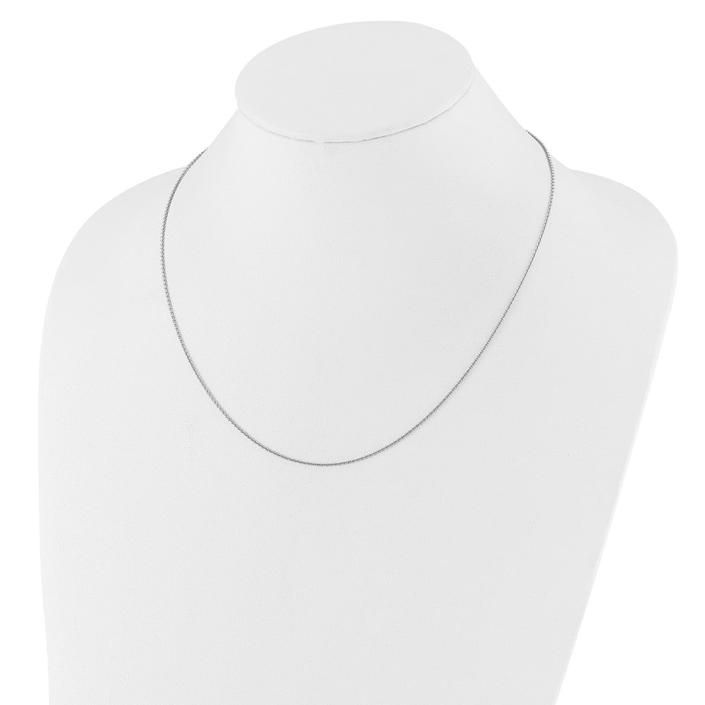 22 Inch Sterling Silver Rh Plated Adjustable 1.3mm Rolo Chain Necklace