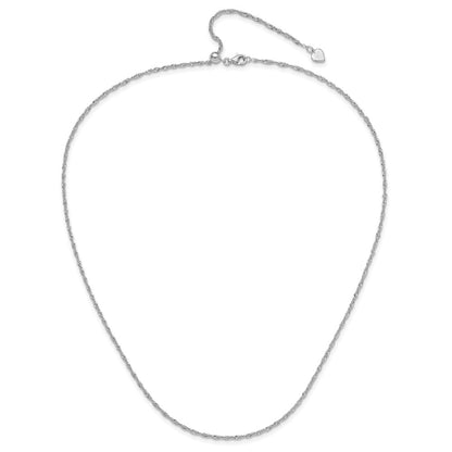22 Inch Sterling Silver Adjustable 1.6mm Singapore Chain Necklace