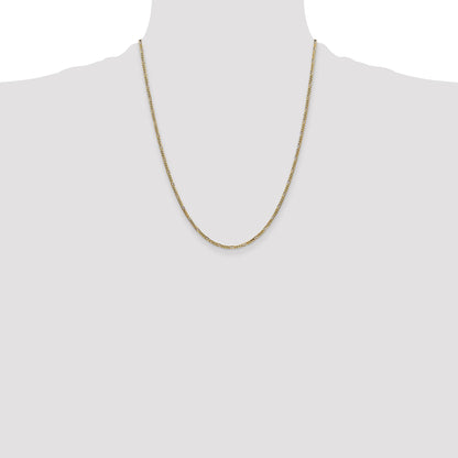 14K Yellow Gold 1.8mm Flat Figaro With Lobster Clasp Chain Necklace