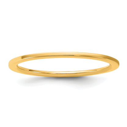 14K Yellow Gold 1mm Standard Flat Comfort Fit Band