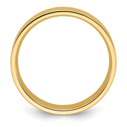 14k Yellow Gold 7mm Standard Weight Flat Comfort Fit Wedding Band Ring