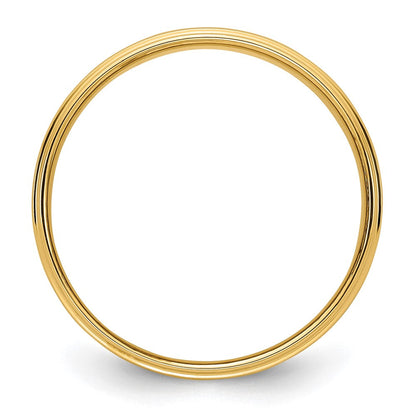 14k Yellow Gold 6mm Flat with Step Edge Wedding Band Ring