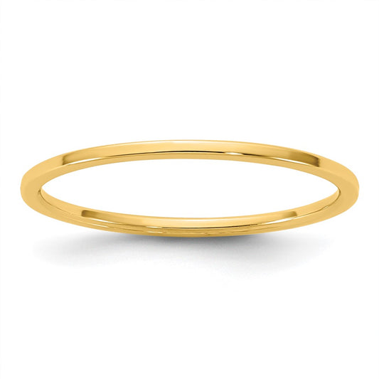 10K Yellow Gold 10Ky 1mm Lightweight Flat Band Size 13.5