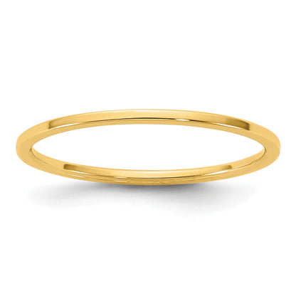 10K Yellow Gold 10Ky 1mm Lightweight Flat Band Size 12.5