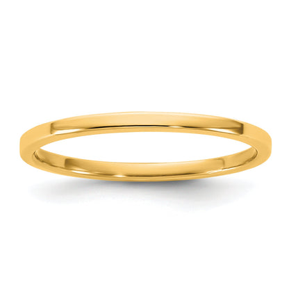 14K Yellow Gold 1.5mm Lightweight Flat Band
