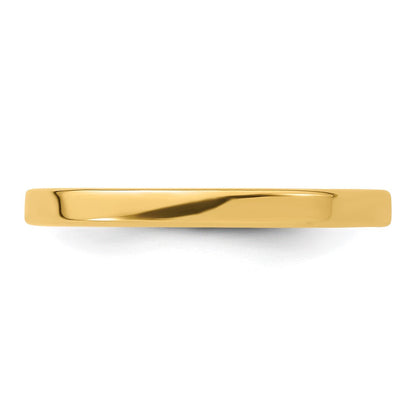 18k Yellow Gold 2mm Lightweight Flat Wedding Band Ring