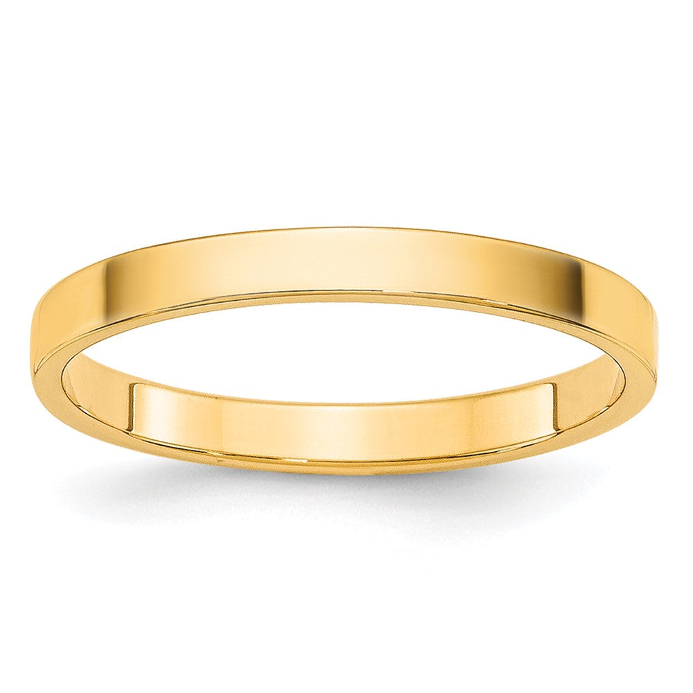 18k Yellow Gold 2mm Lightweight Flat Wedding Band Ring