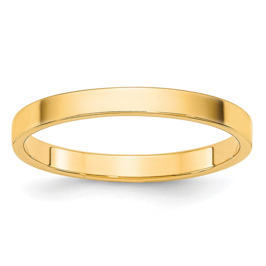 18k Yellow Gold 2mm Lightweight Flat Wedding Band Ring