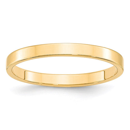 18k Yellow Gold 2.5mm Lightweight Flat Wedding Band Ring