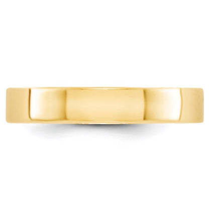 14k Yellow Gold 4mm Lightweight Flat Wedding Band Ring
