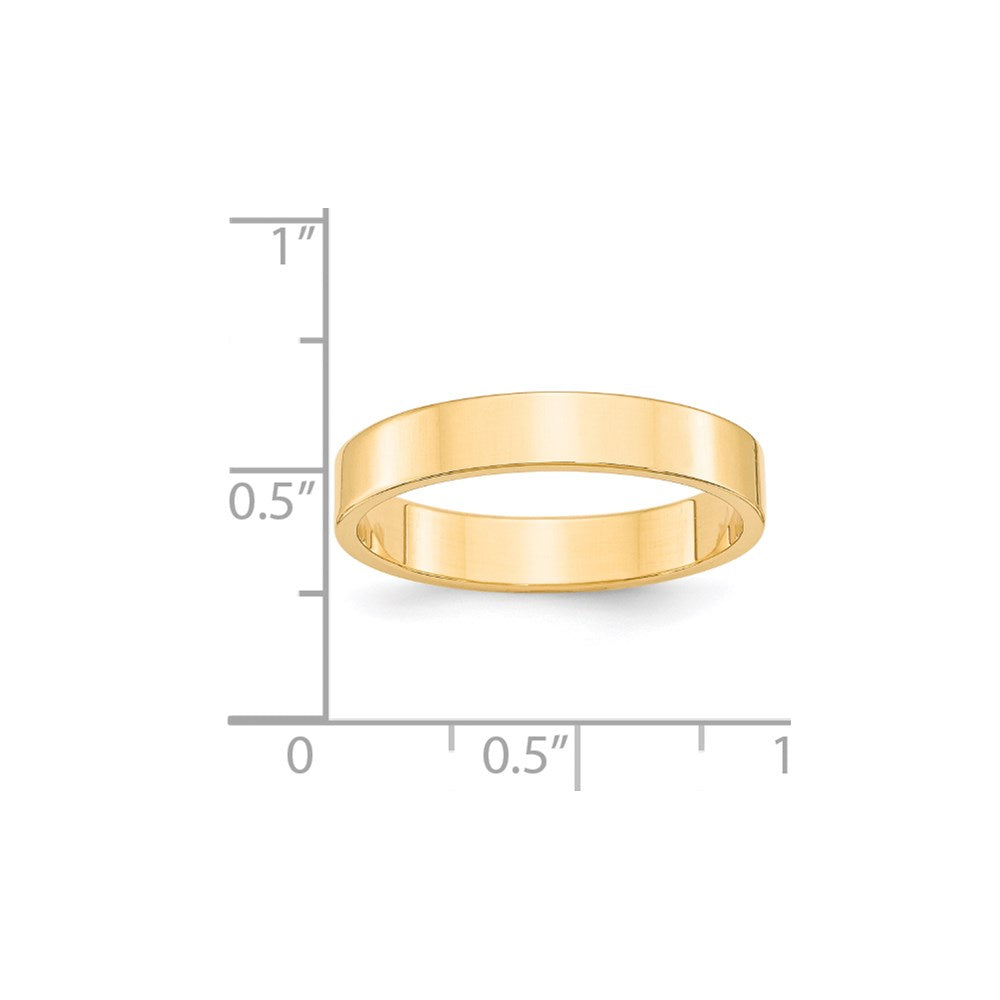 18k Yellow Gold 4mm Lightweight Flat Wedding Band Ring
