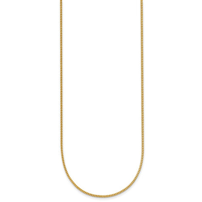 14K Yellow Gold 30 Inch .9mm Franco With Lobster Clasp Chain Necklace