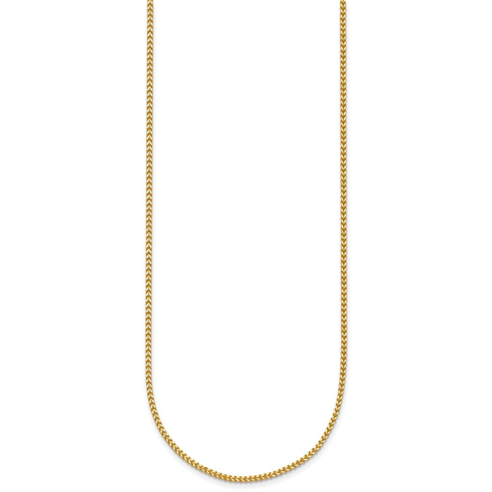 14K Yellow Gold 20 Inch 1mm Franco With Lobster Clasp Chain Necklace