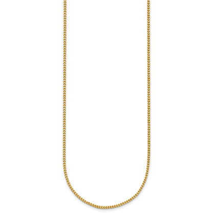 14K Yellow Gold 20 Inch 1mm Franco With Lobster Clasp Chain Necklace