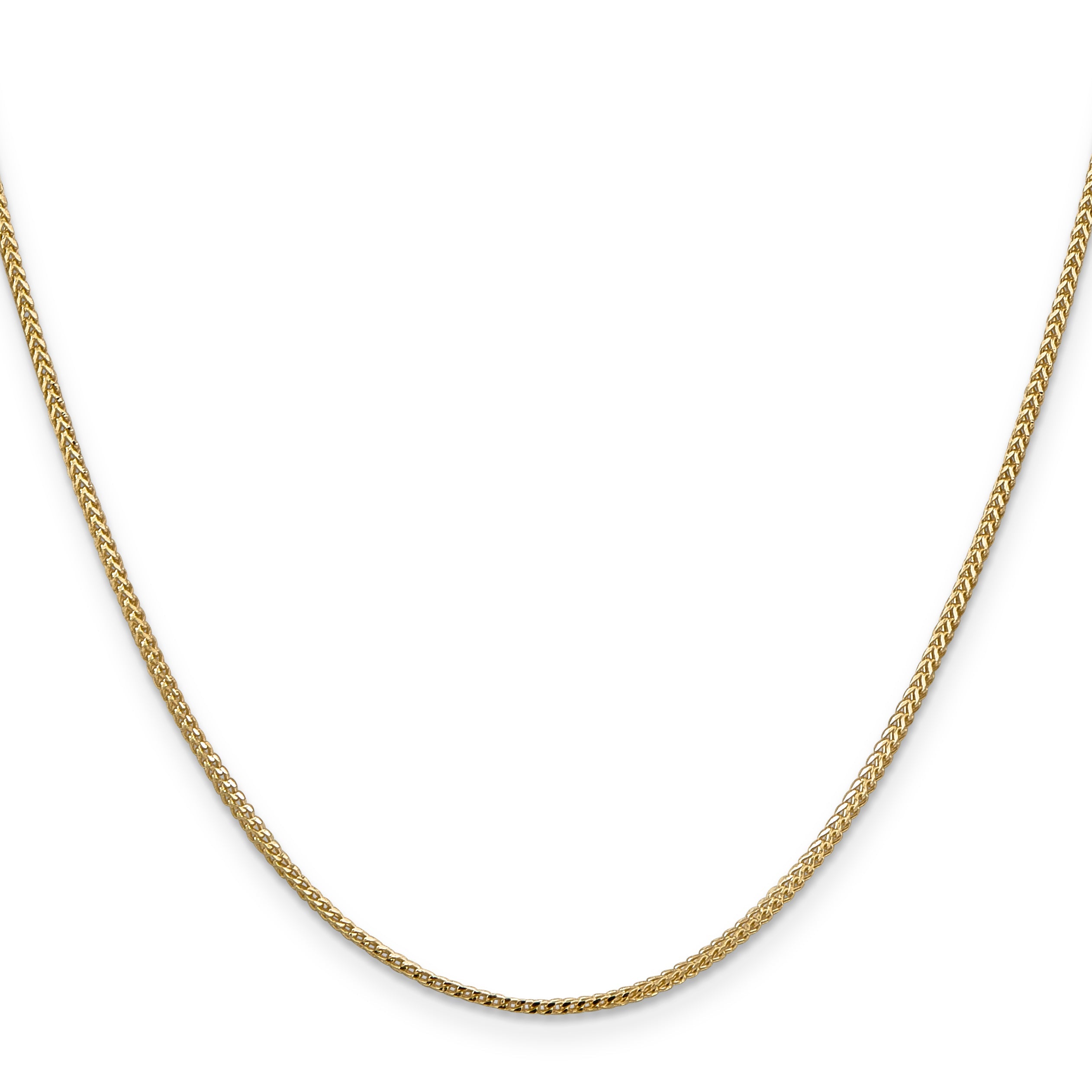 14K Yellow Gold 24 Inch 1mm Franco With Lobster Clasp Chain Necklace