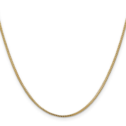 14K Yellow Gold 24 Inch 1mm Franco With Lobster Clasp Chain Necklace