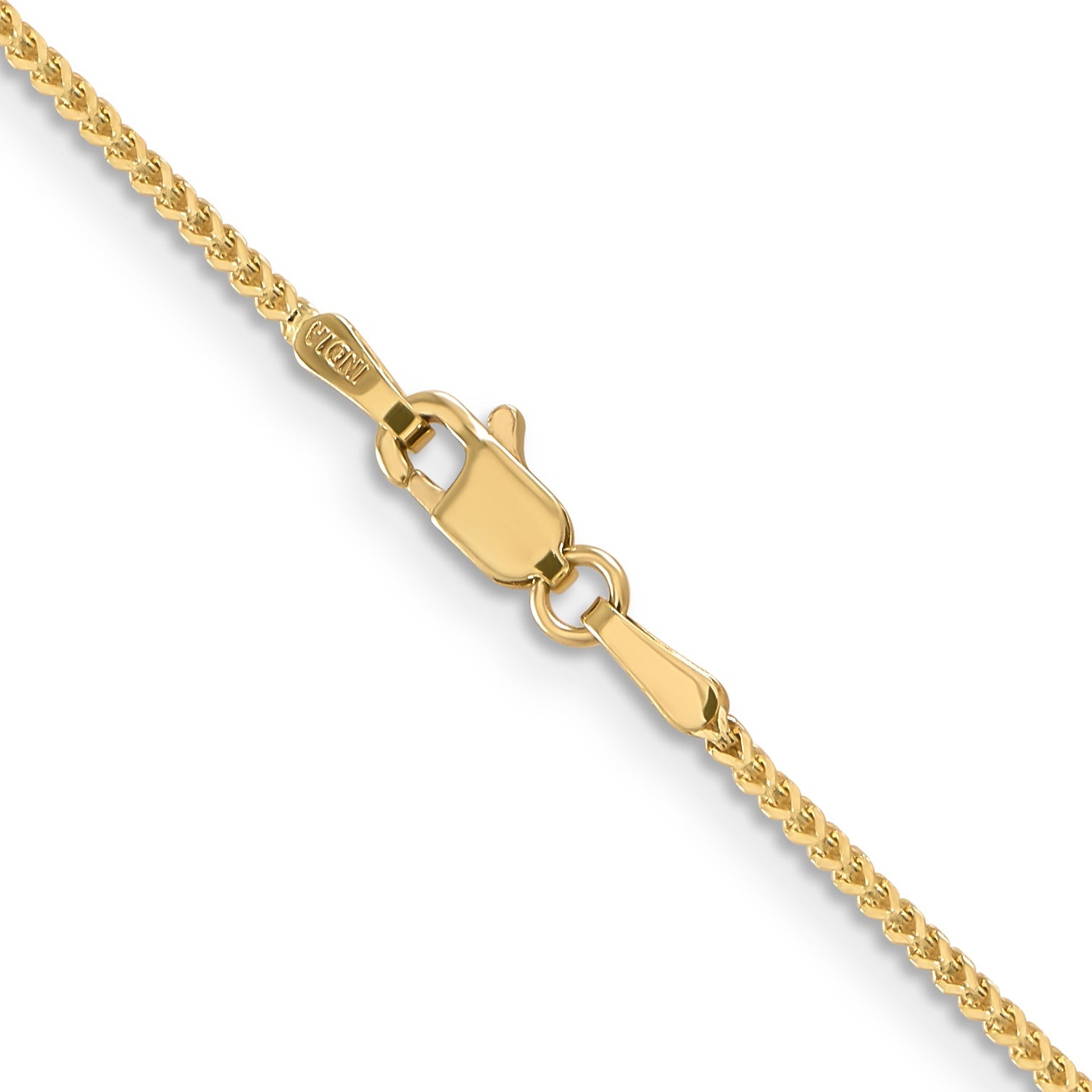 14K Yellow Gold 22 Inch 1mm Franco With Lobster Clasp Chain Necklace