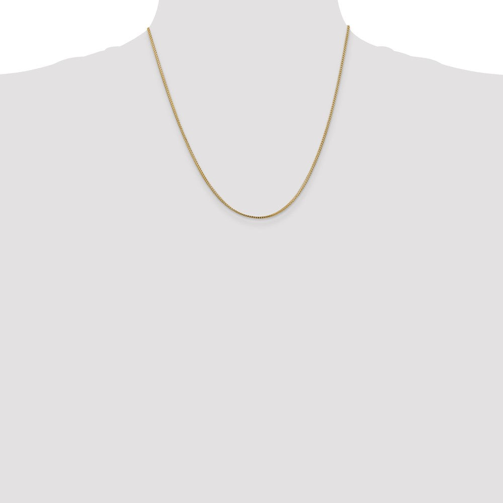 14K Yellow Gold 20 Inch 1mm Franco With Lobster Clasp Chain Necklace