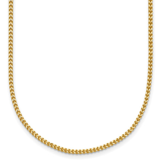 14K Yellow Gold 20 Inch 1mm Franco With Lobster Clasp Chain Necklace
