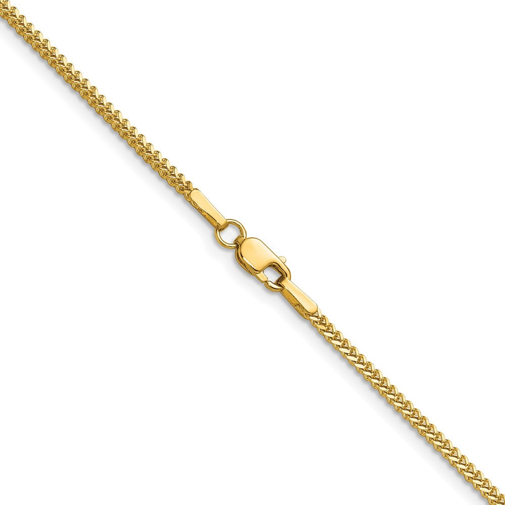 14K Yellow Gold 24 Inch 1.3mm Franco With Lobster Clasp Chain Necklace