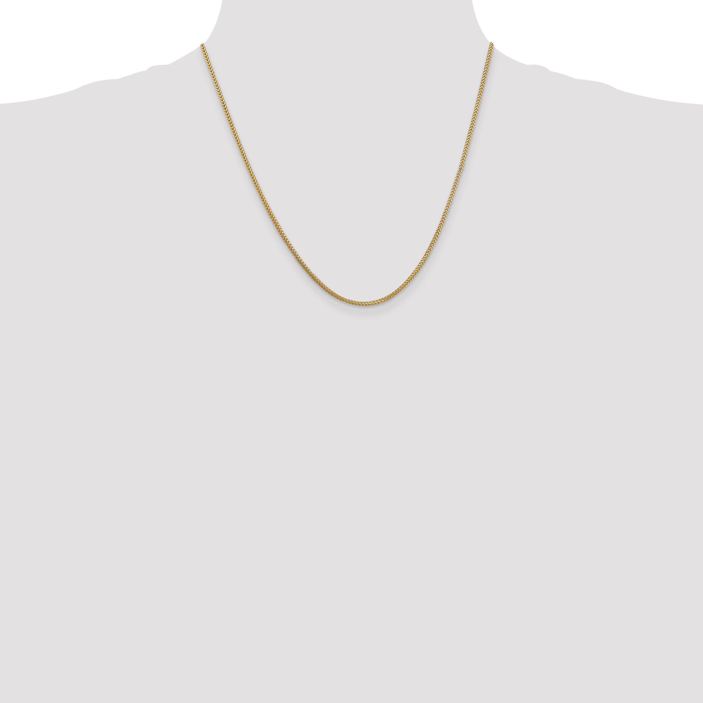 14K Yellow Gold 20 Inch 1.3mm Franco With Lobster Clasp Chain Necklace