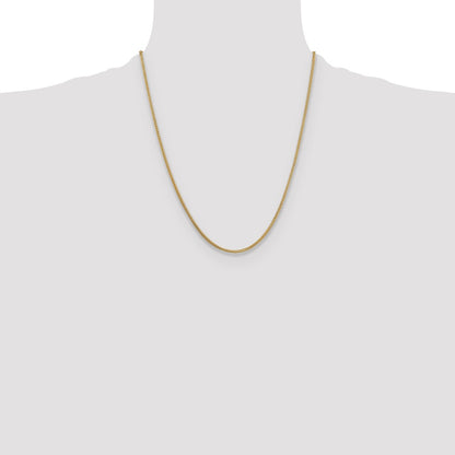 14K Yellow Gold 22 Inch 1.3mm Franco With Lobster Clasp Chain Necklace