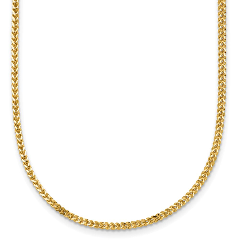 14K Yellow Gold 22 Inch 1.3mm Franco With Lobster Clasp Chain Necklace