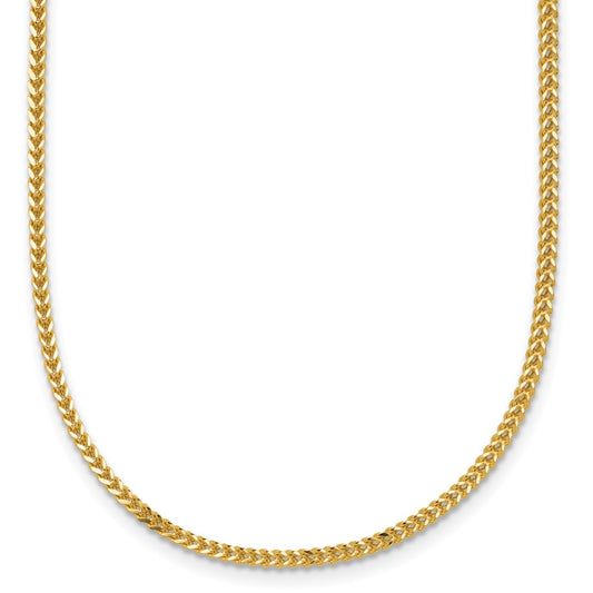 14K Yellow Gold 22 Inch 1.3mm Franco With Lobster Clasp Chain Necklace