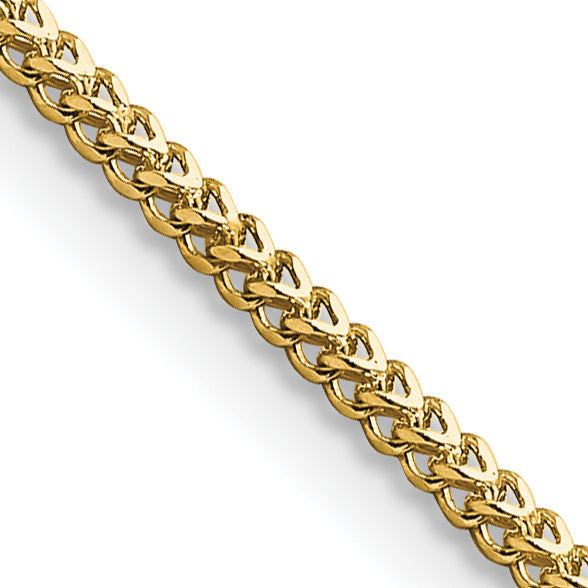 14K Yellow Gold 20 Inch 1.3mm Franco With Lobster Clasp Chain Necklace