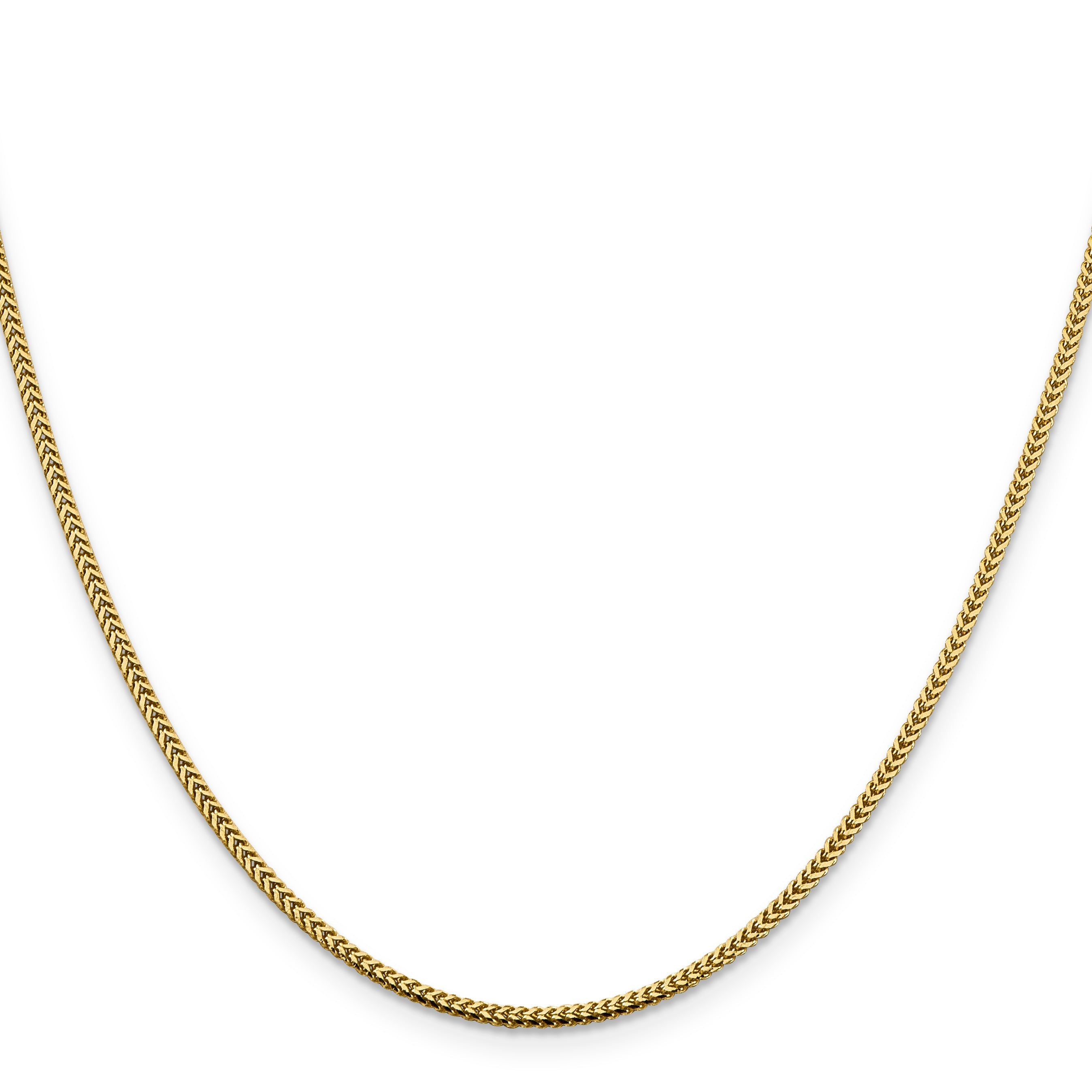 14K Yellow Gold 20 Inch 1.4mm Franco With Lobster Clasp Chain Necklace