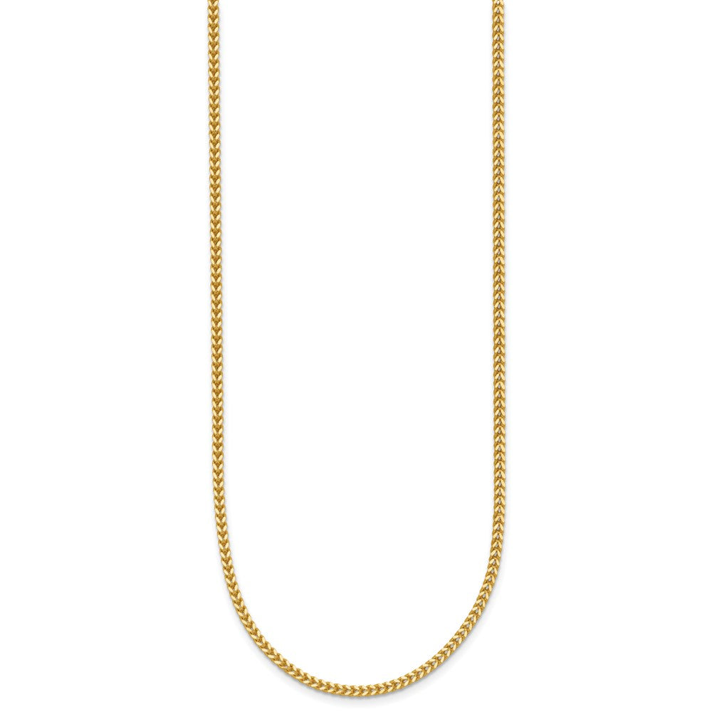 14K Yellow Gold 24 Inch 1.4mm Franco With Lobster Clasp Chain Necklace