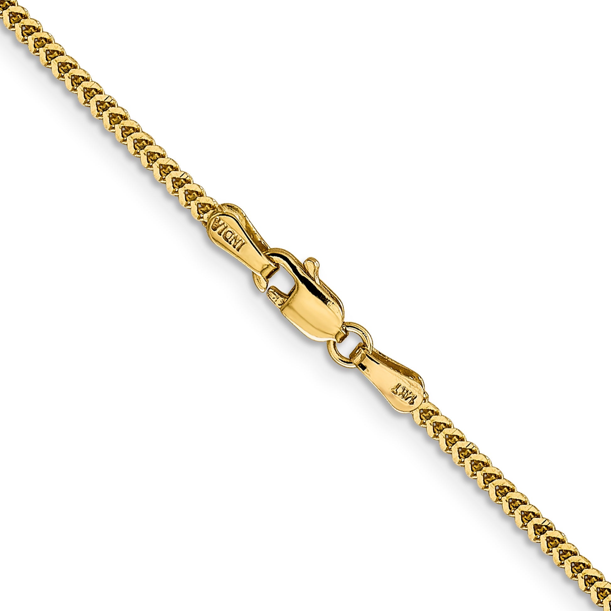 14K Yellow Gold 20 Inch 1.4mm Franco With Lobster Clasp Chain Necklace