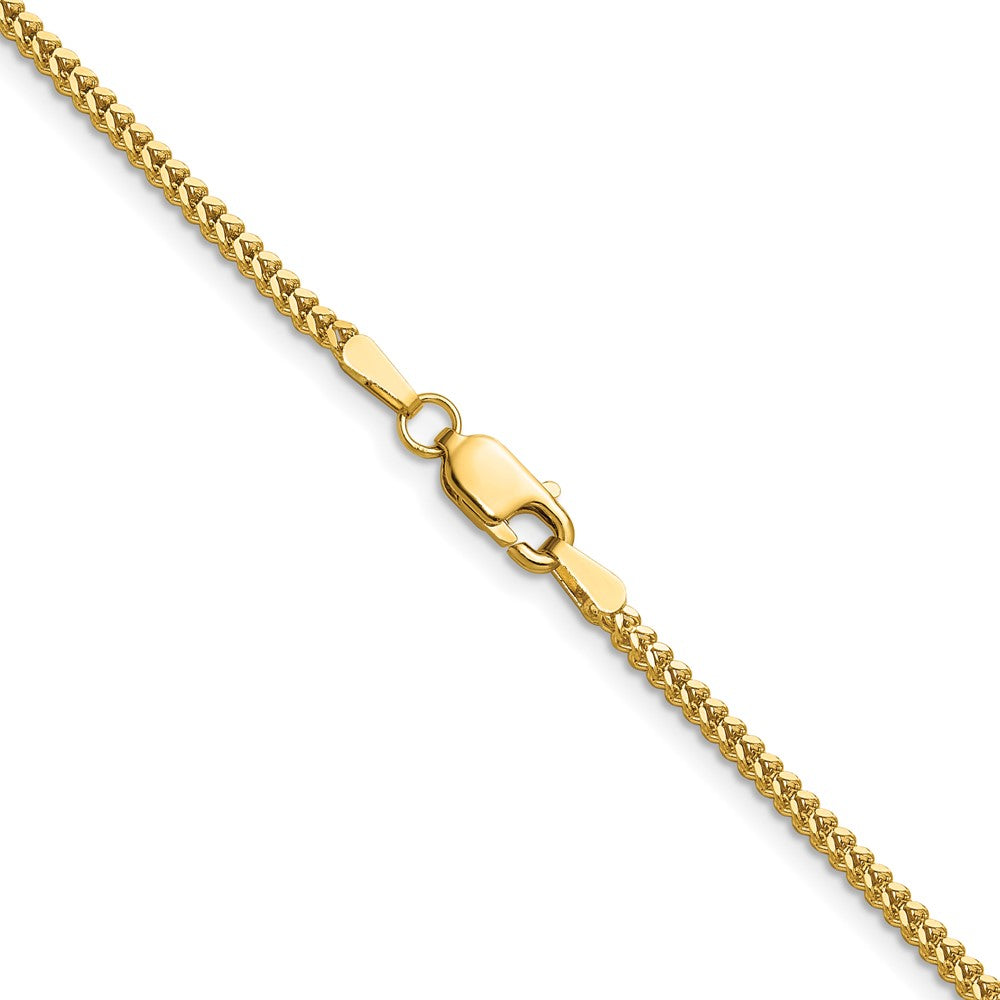 14K Yellow Gold 24 Inch 1.4mm Franco With Lobster Clasp Chain Necklace