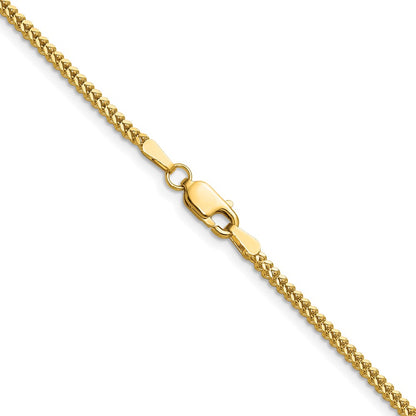 14K Yellow Gold 24 Inch 1.4mm Franco With Lobster Clasp Chain Necklace