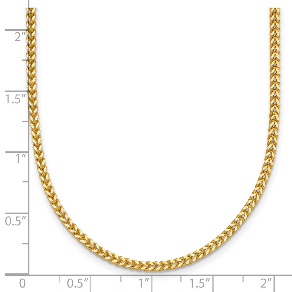 14K Yellow Gold 24 Inch 1.4mm Franco With Lobster Clasp Chain Necklace