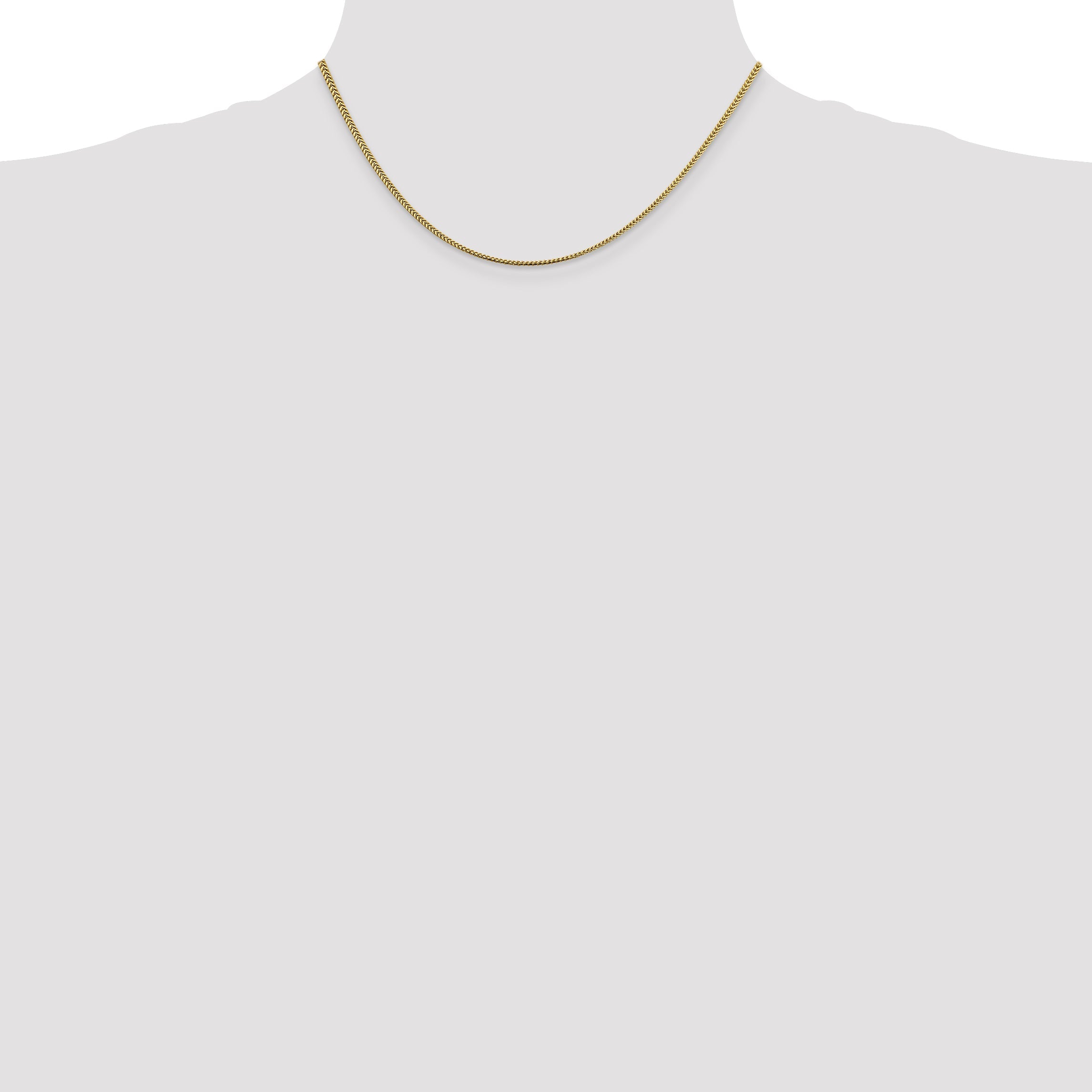 14K Yellow Gold 16 Inch 1.4mm Franco With Lobster Clasp Chain Necklace