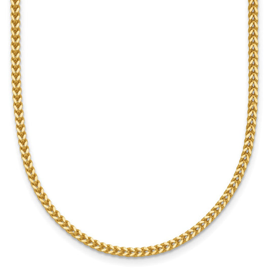 14K Yellow Gold 24 Inch 1.4mm Franco With Lobster Clasp Chain Necklace