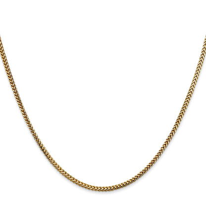 14K Yellow Gold 22 Inch 1.5mm Franco With Lobster Clasp Chain Necklace