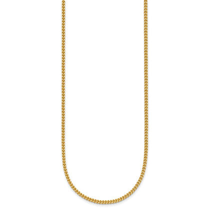 14K Yellow Gold 20 Inch 1.5mm Franco With Lobster Clasp Chain Necklace