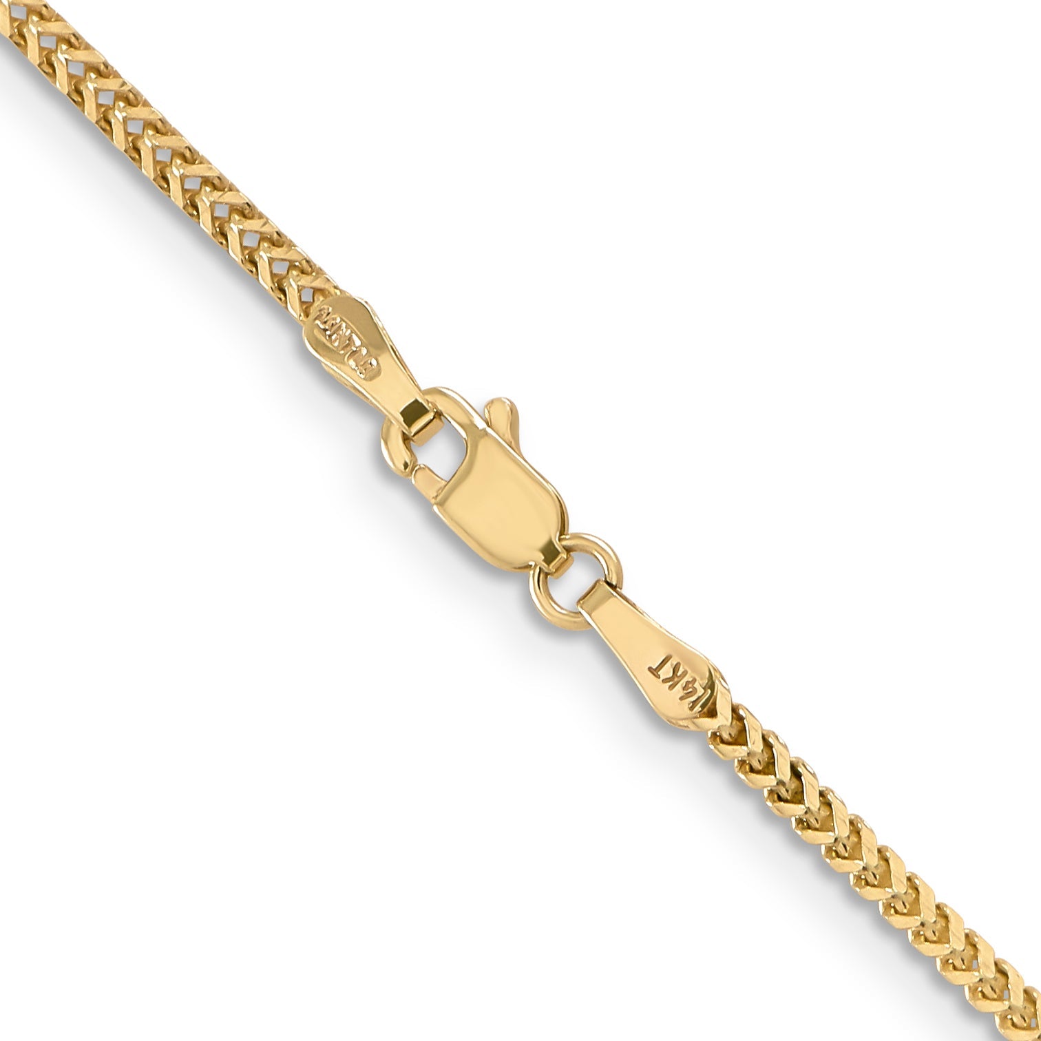 14K Yellow Gold 30 Inch 1.5mm Franco With Lobster Clasp Chain Necklace