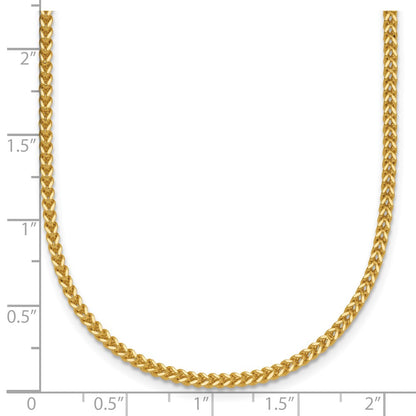 14K Yellow Gold 24 Inch 1.5mm Franco With Lobster Clasp Chain Necklace