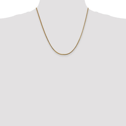 14K Yellow Gold 20 Inch 1.5mm Franco With Lobster Clasp Chain Necklace