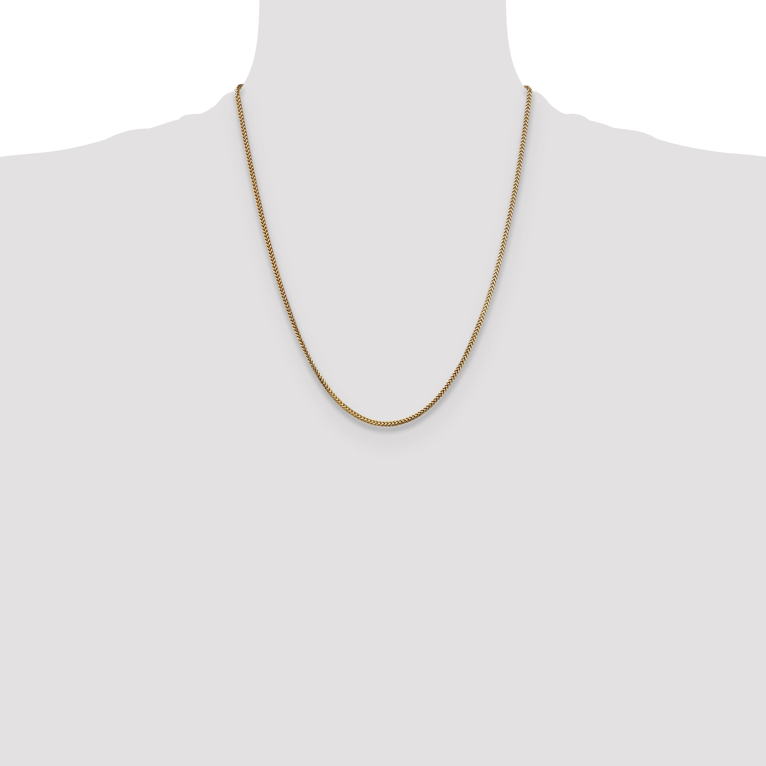 14K Yellow Gold 22 Inch 1.5mm Franco With Lobster Clasp Chain Necklace
