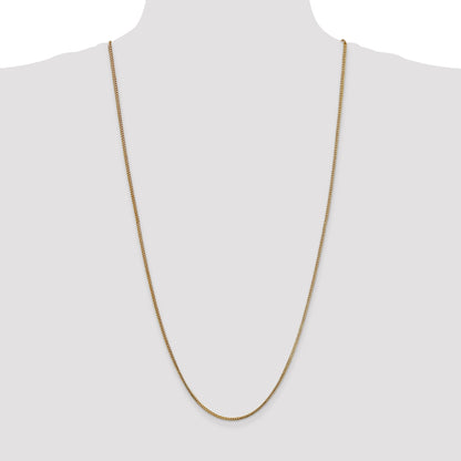 14K Yellow Gold 30 Inch 1.5mm Franco With Lobster Clasp Chain Necklace