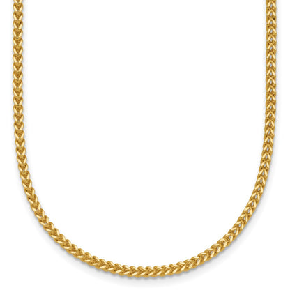 14K Yellow Gold 20 Inch 1.5mm Franco With Lobster Clasp Chain Necklace