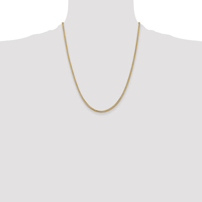 14K Yellow Gold 22 Inch 2mm Franco With Lobster Clasp Chain Necklace