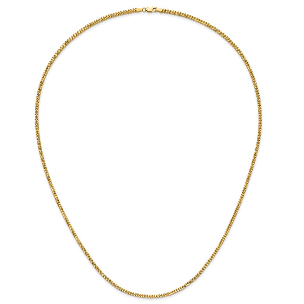14K Yellow Gold 26 Inch 2mm Franco With Lobster Clasp Chain Necklace