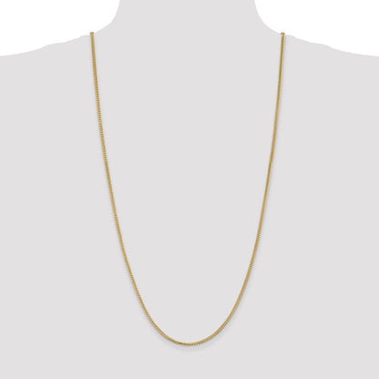 14K Yellow Gold 30 Inch 2mm Franco With Lobster Clasp Chain Necklace